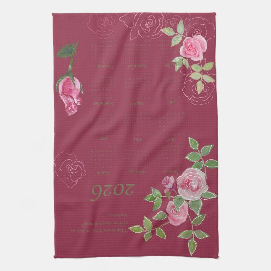 JW year text customize with calendar Theedoek (Verticaal)