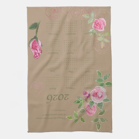 JW year text customize with calendar  Theedoek (Verticaal)