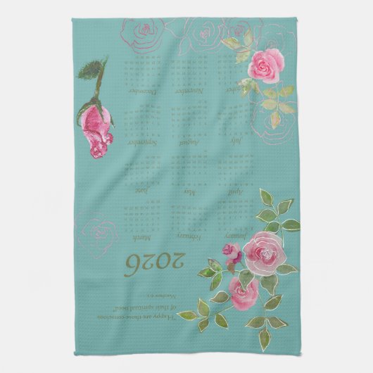 JW year text customize with calendar  Theedoek (Verticaal)