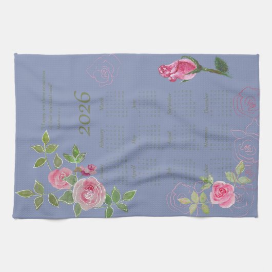 JW year text customize with calendar Theedoek (Horizontaal)