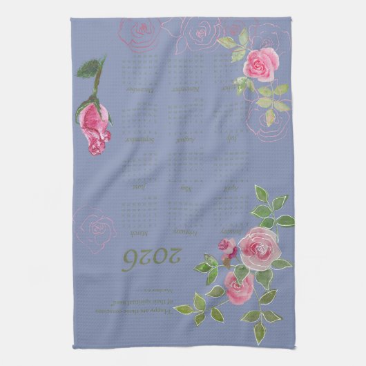 JW year text customize with calendar  Theedoek (Verticaal)