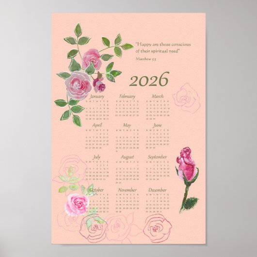 JW year text Matthew calendar customizable Poster (Voorkant)