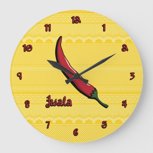 Jwala Chili Pepper Clock Grote Klok (Voorkant)