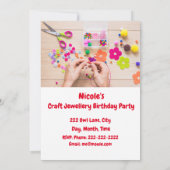 Jwelry Craft Birthday - uitnodiging (Achterkant)