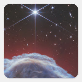 JWST Afbeelding van de Paardenkopnevel Vierkante Sticker