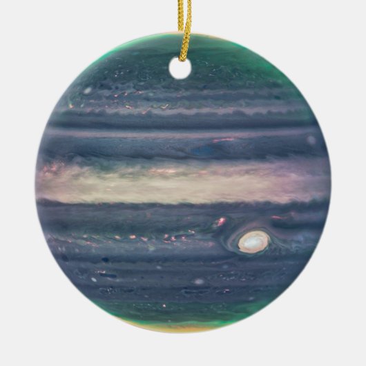 JWST-Afbeelding van Planet Jupiter in Infrarood Keramisch Ornament (Voorkant)