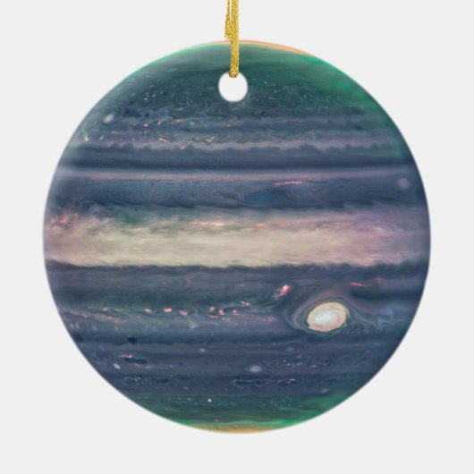 JWST-Afbeelding van Planet Jupiter in Infrarood Keramisch Ornament (Achterkant)