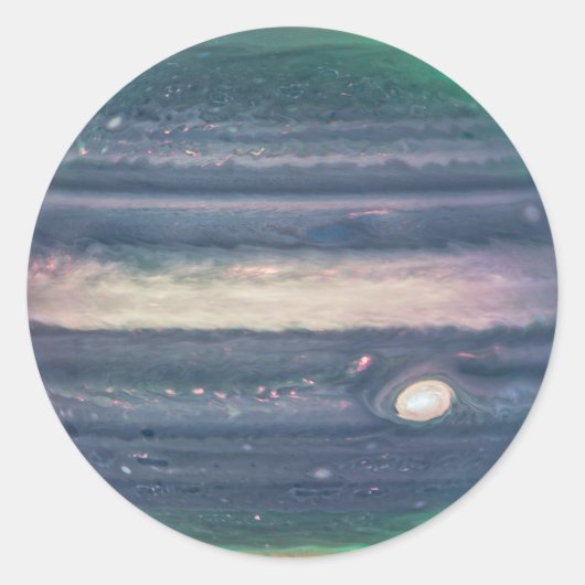JWST-Afbeelding van Planet Jupiter in Infrarood Ronde Sticker (Voorkant)