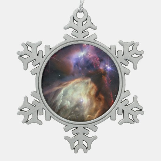 JWST Afbeelding van Rho Ophiuchi Stars Tin Sneeuwvlok Ornament (Voorkant)