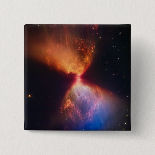 JWST Hourglass Protostar-formatie Vierkante Button 5,1 Cm (Voorkant)