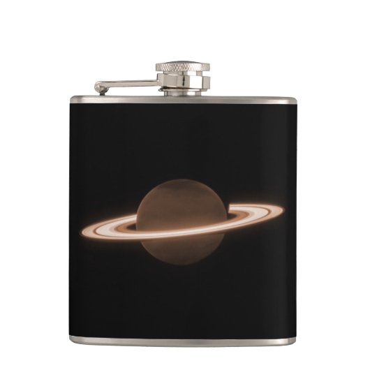 JWST James Webb Ruimtetelescoop Saturn Infrared Heupfles (Voorkant)