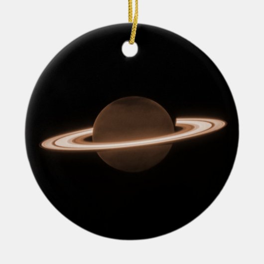 JWST James Webb Ruimtetelescoop Saturn Infrared Keramisch Ornament (Voorkant)