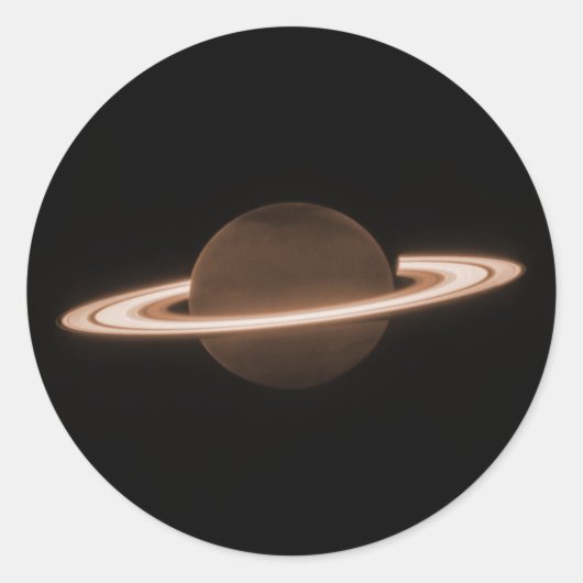JWST James Webb Ruimtetelescoop Saturn Infrared Ronde Sticker (Voorkant)