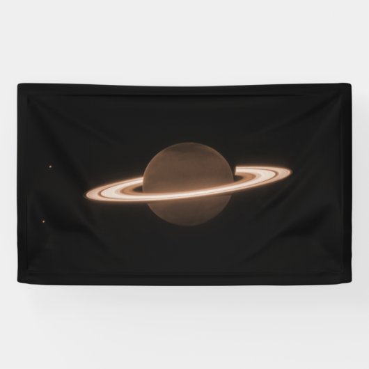 JWST James Webb Ruimtetelescoop Saturn Infrared Spandoek (Horizontaal)