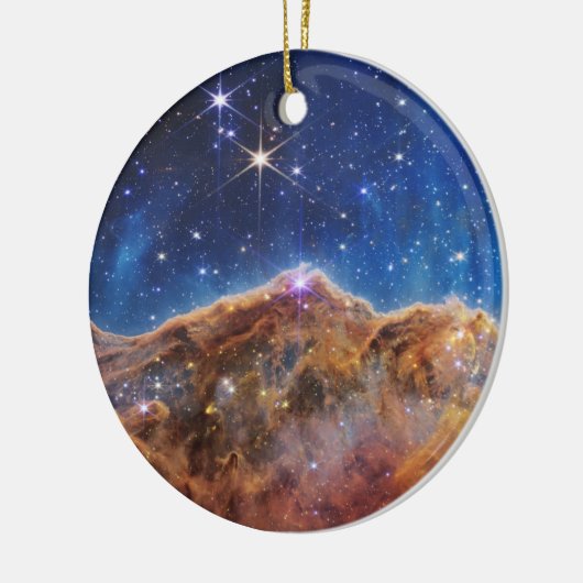 JWST James Webb Space Telescope Cosmic Cliffs Keramisch Ornament (Links)