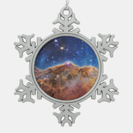 JWST James Webb Space Telescope Cosmic Cliffs Tin Sneeuwvlok Ornament