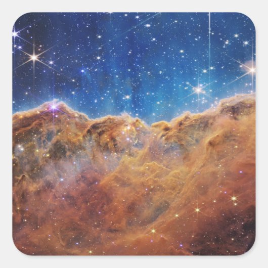 JWST James Webb Space Telescope Cosmic Cliffs Vierkante Sticker (Voorkant)