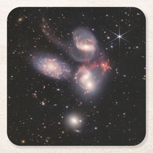 JWST James Webb Space Telescope Stephan's Quintet Kartonnen Onderzetters (Voorkant)