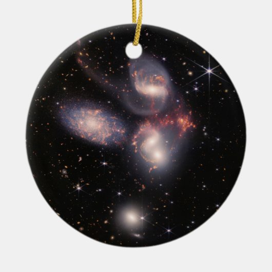 JWST James Webb Space Telescope Stephan's Quintet Keramisch Ornament (Voorkant)