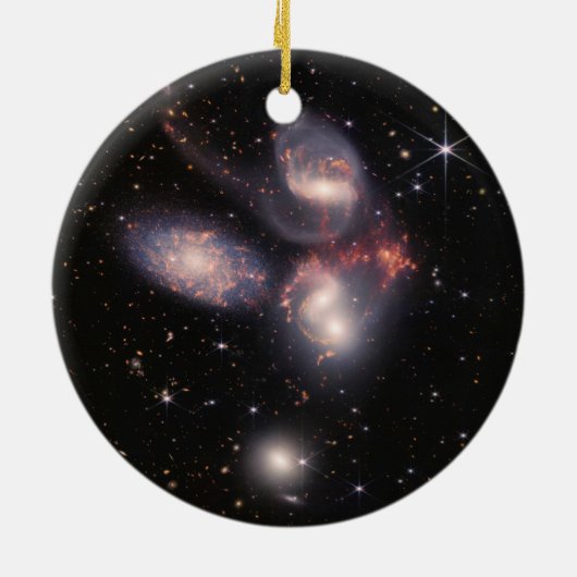 JWST James Webb Space Telescope Stephan's Quintet Keramisch Ornament (Achterkant)