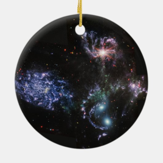 JWST James Webb Space Telescope Stephan's Quintet Keramisch Ornament (Achterkant)