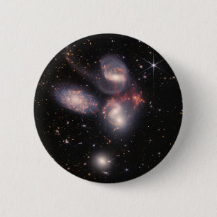 JWST James Webb Space Telescope Stephan's Quintet Ronde Button 5,7 Cm