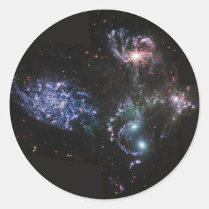 JWST James Webb Space Telescope Stephan's Quintet Ronde Sticker