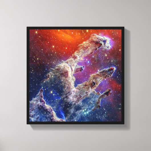 JWST Pilaren van de Schepping NIRCam en MIRI Compo Canvas Afdruk (Voorkant)