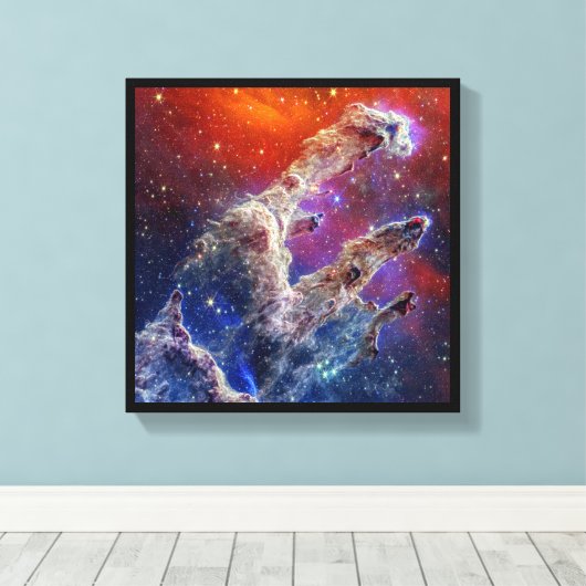 JWST Pillars of Creation NIRCam and MIRI Composite Canvas Afdruk (Insitu (Houten vloer))