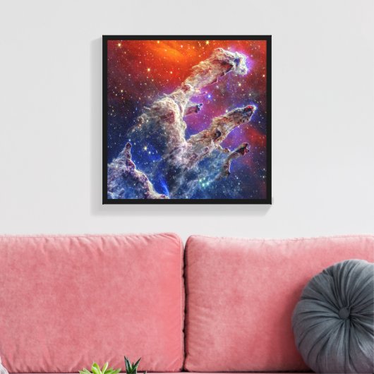 JWST Pillars of Creation NIRCam and MIRI Composite Canvas Afdruk (Insitu (Woonkamer))