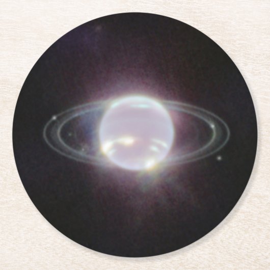 JWST-ringen van Planet Neptune Ronde Kartonnen Onderzetter (Voorkant)