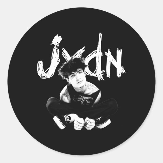 JXDN Sitting Ronde Sticker (Voorkant)