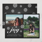 Jy Script Chalkboard kerstsnowflakes Foto Feestdagenkaart (Voorkant / Achterkant)