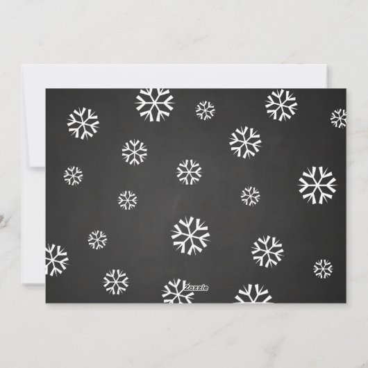 Jy Script Chalkboard kerstsnowflakes Foto Feestdagenkaart (Achterkant)