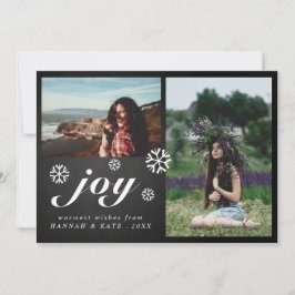 Jy Script Chalkboard kerstsnowflakes Foto Feestdagenkaart