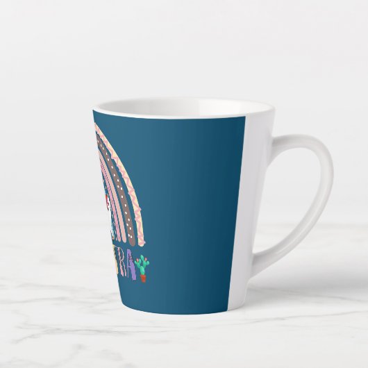 Jydo Rainbow Llama Maestra Spaans Latte Mok (Rechts)