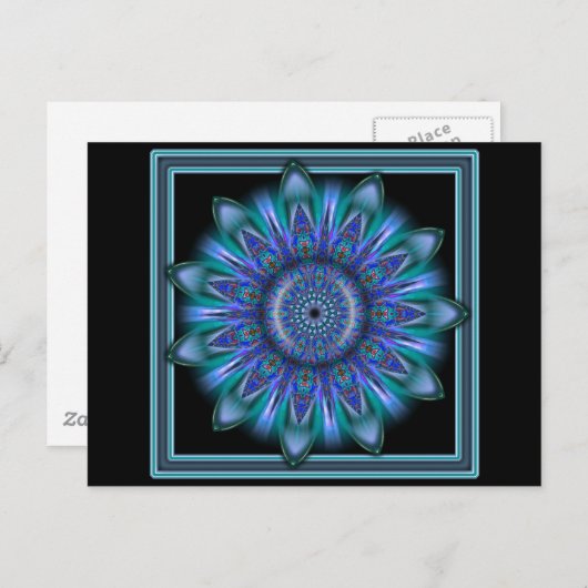 K111 Blauwe barst Briefkaart (Voorkant / Achterkant)