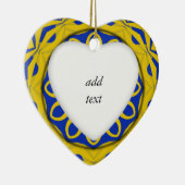 K128 Geel en Blauw Kali Keramisch Ornament (Rechts)