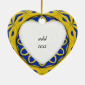 K128 Geel en Blauw Kali Keramisch Ornament (Achterkant)