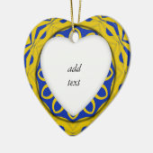 K128 Geel en Blauw Kali Keramisch Ornament (Links)