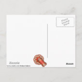 K143 Red Swirl Curl Briefkaart (Achterkant)