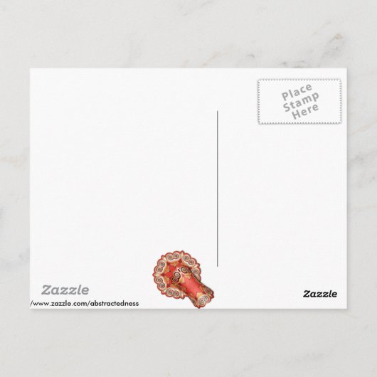 K143 Red Swirl Curl Briefkaart (Achterkant)