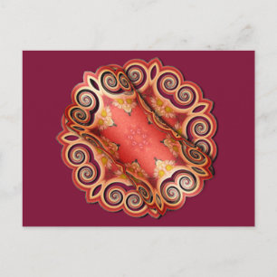 K143 Red Swirl Curl Briefkaart