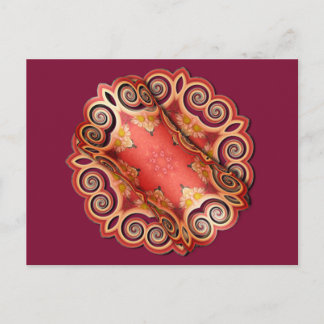 K143 Red Swirl Curl Briefkaart