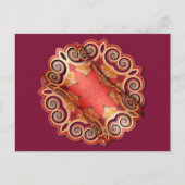 K143 Red Swirl Curl Briefkaart (Voorkant)