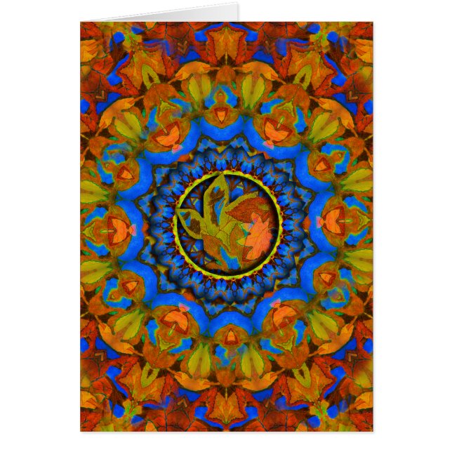 K185 herfst op blauw Abstract (Voorkant)