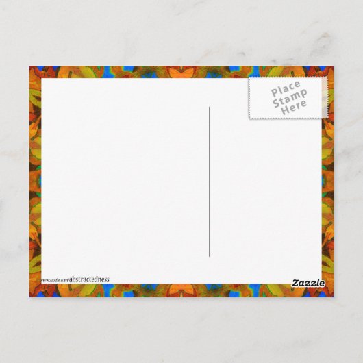 K185 herfst op blauw Abstract Briefkaart (Achterkant)