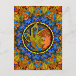 K185 herfst op blauw Abstract Briefkaart