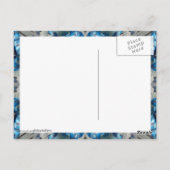 K186 Fancy blauw octagon Briefkaart (Achterkant)