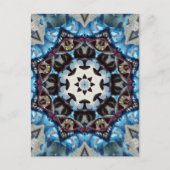 K186 Fancy blauw octagon Briefkaart (Voorkant)